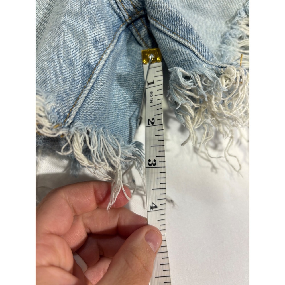 Aeropostale 90s High Rise Cut-Off Denim Shorts Light Wash Distressed Size 0 - Picture 9 of 9